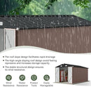 Aoxun 12x7.5 FT Shed Outdoor Storage Shed with Spacious Door Large Sheds with Double Lockable Door Galvanized Metal Shed for Garbage Can, Bike, Mower, Brown by GreenHaven Gardens