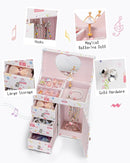 Vlando Musical Jewelry Box for Girls, Large Kid Music Box with Ballerina for Birthday Bedroom Decor, 4 Layer Girl Jewelry Gifts for Girls Kids - Fantasy by TinyTreasures Baby Boutique