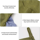 100% Pure Linen Dual Hanging Laundry Bag with 2 Deep Pocket and 2 Side Zipper 20x27in, Over The Door Laundry Hamper Space Saving Hampers for Dirty Clothes Home Travel, Green by CozyNest Decor
