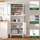 69" Tall Pantry Cabinet, Kitchen Storage Cabinet with 2 Glass Doors and Adjustbale Shelves, Freestanding Metal Cupboards for Dining Room, Living Room, Bathroom by CozyNest Decor