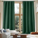Simplebrand Blackout Extra 10ft Curtains for Patio 120 Inches Long 2 Panels Set, Solid Thermal Insulated Energy Saving Rod Pocket Window Treatment Curtains Blackout Drapes, 50" Wx120 L, Ever Green by TinyTreasures Baby Boutique