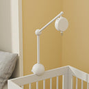 Crib Mobile Arm with Music Box,32.5 Inch White Crib Mobile Stand,Wooden Mobile Arm for Crib (2 Modes,360°Adjustable,100% Beech Wood) Baby Crib Mobile for Boy and Girl by TinyTreasures Baby Boutique
