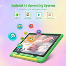 Kids Tablet 10 Inch Android 14 Tablet for Kids Ages 3-12, Octa-Core with Case, Parental Controls,14GB+64GB Storage (TF Expand 1TB), 5G WiFi, BT5.3, Green by TinyTreasures Baby Boutique