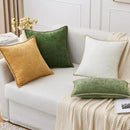 MIULEE Pack of 2 Couch Throw Pillow Covers 24x24 Inch Gold Farmhouse Decorative Pillow Covers with Stitched Edge Soft Chenille Solid Dyed Fall Pillow Covers for Sofa Bed Living Room by CozyNest Decor