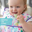 Bumkins Baby Utensils Set, Chewtensils Silicone Spoons for Dipping, Self-Feeding, Baby Led Weaning, Trainer Learning, First Stage Eating, Soft Practice Fork and Spoon, Babies 6 Months, Green Jelly by TinyTreasures Baby Boutique