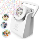 Bubble Machine Automatic Bubble Blower for Kids Batteries Operated Portable Bubble Maker Electric Bubble Machine Adjust Angle by 90° Indoor Outdoor Toy for Birthday Party Wedding (Portable White) by TinyTreasures Baby Boutique