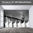 Gray Brooklyn Bridge at Night NYC Wall murals New York Peel and Stick Wallpaper for Bedroom Living Room - 85"x118" by CozyNest Decor