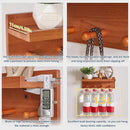 Wall Mounted Hook with Shelf,15.75in Entryway Wall Hanging Shelf,Solid Wood Coat Hooks,for Bathroom, Kitchen,Cherry Wood Color YD-WS0240C by CozyNest Decor