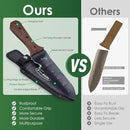 Hori Hori Garden Knife, Garden Tools with Sheath for Weeding,Planting,Digging, 7" Stainless Steel Blade with Cutting Edge, Full-Tang Wood Handle with Hanging Hole by GreenHaven Gardens