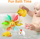 iPlay, iLearn Baby Duck Bath Toy, Toddler Bathtub Suction Water Spinner Gear, Kid Shower Fishing Game W/ Net, Light up Animal, Wind up Swimming Duck, Birthday Gift 6 9 12 Month 1 2 3 Year Old Boy Girl by TinyTreasures Baby Boutique