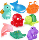 LotFancy Bath Toy, 8PCS Mold Free Bath Toys for Kids Ages 1-3, No Holes Baby Bath Toys for Toddlers 2-4, Ocean Sea Animal Bathtub Toys, Soft Floating Pool Water Table Toys by TinyTreasures Baby Boutique