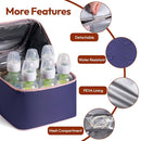 NCVI Breastmilk Cooler Bag with 2 Ice Pack, Breast Pump Bag with Cooler Fits 6 Bottles, Double Layer Breast Milk Baby Bottle Cooler Bag, for Travel, Nursing Mom Daycare, Work, Picnic (Purple) by TinyTreasures Baby Boutique
