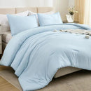 Litanika Comforters Light Blue Queen Size, 3 Pieces Lightweight Solid Bedding Comforter Set, All Season Fluffy Bed Set (90x90In Comforter & 2 Pillowcases) by CozyNest Decor