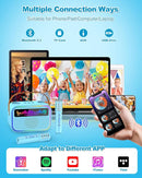 Karaoke Machine for Kids Adults, Birthday Gifts Toys for Girls Boys Age 3-12+,Mini Portable Bluetooth Singing Speaker with 2 Wireless Microphones & LED Lights (Blue) by TinyTreasures Baby Boutique