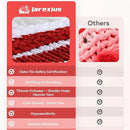 Chunky Knit Blanket - Luxury Soft Cozy 60 * 80 Throw Blanket,100% Woven Blanket Rope Knot Throw Blanket for Couch, Sofa, Home Decor, Gift - Machine Washable（White/Wine red） by CozyNest Decor