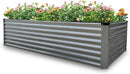GARDMAX 8x4x2FT Galvanized Raised Garden Bed Kit, Metal Planter Boxes Outdoor with Easy Assembly, Large Garden Bed for Vegetables, Fruits, Flower, Herbs Rectangle Silver by CozyNest Decor