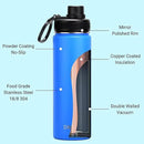 DRINCO Stainless Steel Water Bottle Spout Lid Vacuum Insulated Double Wall Water Bottle Wide Mouth (40oz 32oz 22oz 18oz 14oz) Leak Proof Keeps Cold or Hot (22 oz, 22oz Royal Blue) by CozyNest Decor