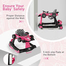 BABY JOY 4-in-1 Baby Walker, Foldable Activity Walker with Adjustable Height & Speed, Music, Lights, Steering Wheel, Comfy Seat Cushion, Activity Baby Push Walker for Boys Girls Aged 6 –18 (Pink) by TinyTreasures Baby Boutique