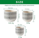 Docrin Plant Pots Ceramic: 6.5+5.3+4 Inch Flower Pots with Drainage Holes for Home/Office - Set of 3/White and Black by GreenHaven Gardens