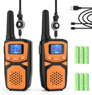 WokTok Rechargeable Long Range 2 Pack Walkie Talkies - 22 Channels VOX Scanning LCD Display - Ideal for Family Camping and Hiking by TinyTreasures Baby Boutique