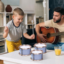 M SANMERSEN Kids Jazz Drum Set - 5 Drums with Stool - Rock Jazz Drum Kit - Musical Enlightenment Educational Toys Gift for Boys Girls by TinyTreasures Baby Boutique