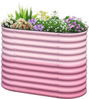 KING BIRD Raised Garden Bed 2.85 ft Tall 6 in 1 Galvanized Planter Garden Box Outdoor for Gardening, Deep Root Vegetables, Flowers 47.2X23.6X34.2 in, Pink by GreenHaven Gardens