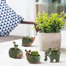 Small Succulent Pots with Drainage, Ceramic Animal Planter, Indoor Plant, Cute Cactus/Bonsai Flower Pots for Home Decor and Office Desk Decoration, A Set of 4 Pieces is Suitable as A Gift by GreenHaven Gardens