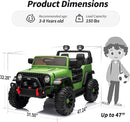 2 Seater Ride on Toy Car for Kids, 24V 4WD Ride-on Truck Kids Electric Car with Remote Control, 4x200W Motors - Army Green by TinyTreasures Baby Boutique