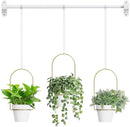 DOUBFIVSY Hanging Planters for Indoor Plants Plant Hanger, Adjustable Hanging Window Planter Hanging Wall Planter for Garden, 25in Plant Shelves Metal Holder Rod with Pots (White) by GreenHaven Gardens