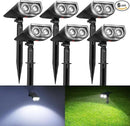 Consciot Solar Spotlights Outdoor, Daylight IP67 Waterproof 2-in-1 Solar Spot Lights, Durable Christmas Decorations Lights for Garden Yard Pathway Driveway Porch Walkway, Auto On/Off, 6 Pack by GreenHaven Gardens