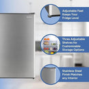RecPro 3.3 Cu Ft 12V RV Refrigerator | Stainless Steel Frost-Free Fridge with Can Holder | Compact Camper Fridge with Door Storage, 7 Temp Settings | 19”W x 19”D x 32.75”H by CozyNest Decor