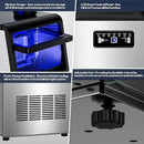 Commercial Ice Maker Machine, 110LBS/24H with 35=0LBS Storage Bin, 15" Wide Built-in Undercounter/Freestanding Ice Maker Machine for Home Bar Outdoor, 40PCS Ice Cubes Ice Machine, Self Cleaning by CozyNest Decor
