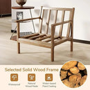 Giantex Mid Century Modern Accent Chair Set of 2, Wooden Arm Chair w/Solid Wood Frame, Removable Seat Cushion & Pillow, Vintage Comfy Reading Chair for Living Room, Bedroom, Study by CozyNest Decor