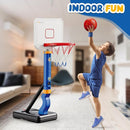 Toddler Basketball Hoop, Adjustable Height 2.3-4.5ft Baby Basketball Goal Set with 4 Balls & Pump, Backyard Poolside Basketball Toy for Boys & Girls Birthday Gift, Blue by TinyTreasures Baby Boutique