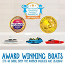 SplashEZ Bath Toy Boats for Toddlers, Mold Free Boat Bath Toys for Kids & Toddlers, No Hole for Water Floating Ships for Bathtub, Pool, Shower for Boys & Girls, 3-Pack: Jet Ski Yacht Catamaran by TinyTreasures Baby Boutique