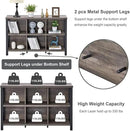 FATORRI Rustic 6 Cube Storage Organizer with Shelf, Wood and Metal Cubby Bookcase, Industrial Horizontal Bookshelf for Living Room, Home Office (Walnut Brown, 47 Inch) by CozyNest Decor