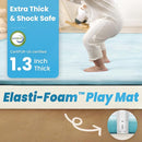 1.3" Thick Baby Play Mat for Floor Playpen, 50x50 Foam Tummy Time Mat, Padded Support Soft Plush Nursery Rug for Infant Kids Toddler Crawling Kick Activity (Ice Blue) by TinyTreasures Baby Boutique