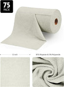 Fantasticlean Microfiber Cleaning Cloth Roll -75 Pack, Tear Away Microfiber Towels, 12" x 12", Reusable, Washable, Scratch Free, Ultra Absorbent Dish Rags for Car, Home, Garage or Shop (Cool Grey) by CozyNest Decor