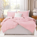 Litanika Pink Twin/Twin XL Comforter Set, 2 Pieces Girls Teen Kids Cute Soft Solid Bedding Comforter Set, All Season Bed Set (66x90In Comforter & 1 Pillowcase) by CozyNest Decor