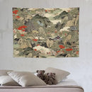Asian Tapestry, Japanese Red Landscape, Bedroom & Living Room Decor, 40"x30" by CozyNest Decor