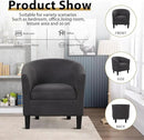 INZOY Modern Accent Chair with Ottoman for Small Space, Club Chair with Ottoman Set, Comfy Fabric Barrel Reading Chairs for Living Room Bedroom, Round Reading Chair with Foot Rest, Dark Grey by CozyNest Decor