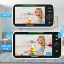 HelloBaby 6'' World First IPS 30H Battery Split-Screen Video Baby Monitor with Camera and Audio, No WiFi, Pan-Tilt-Zoom, VOX, 2-Way Talk, Night Vision, 8 Lullabies, 1000ft, for New Parents/Elderly by TinyTreasures Baby Boutique