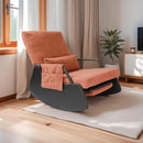 Rocking Chair for Nursery, Modern Upholstered Plush Seating Glider Recliner Chair with High Backrest and Side Pocket, Accent Armchair with Cushions for Living Room/Reading (Burnt Orange) by TinyTreasures Baby Boutique