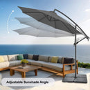 FLAME&SHADE 10ft Cantilever Patio Umbrella Outdoor, Large Offset Umbrella with Crank and Cross Base, UPF 50+ UV Protection Hanging Umbrella for Pool Deck Garden, Anthracite by GreenHaven Gardens