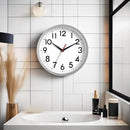 Wall Clock Small Analog 8 Inch Silent Non Ticking Battery Operated Modern Simple Decorative for Kitchen Office Bedroom Bathroom Living Room(Silver) by CozyNest Decor