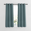 NICETOWN Greyish Blue Short Blackout Curtains for Bathroom - Window Treatment Thermal Insulated Grommet Light Blocking Curtains & Drapes for Bedroom/Kitchen (2 Panels, W37 x L48) by TinyTreasures Baby Boutique
