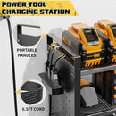 Power Tool Organizer with Charging Station Wall Mount, 3 Layer Expanded Heavy Duty Garage Organization, 48.8 Inch Length Garage Tool Storage, 4 Drill Slot, 16" Standard Hole, Black by GreenHaven Gardens