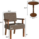 Accent Chair Set of 2 with Table, Living Room Chairs with Soft Seat & Armrests for Living Room Bedroom Reading Room Waiting Room (Brown), (AC01) by CozyNest Decor