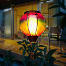 Solar Hot Air Balloon Lantern with Flame, Hanging Glass Hot Air Balloon Solar Lantern Waterproof, Decorative Outdoor Hot Air Balloon Solar Light for Outside Garden Patio (Purple Gradient) by GreenHaven Gardens