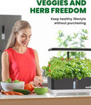 RAINPOINT Hydroponics Growing System Kit, Indoor Herb Garden Planter Kit with 13 Pods, 5L Inside Gardening System with LED Grow Light, Gardening Plant Gift for Women, Men, Children and Enthusiasts by GreenHaven Gardens